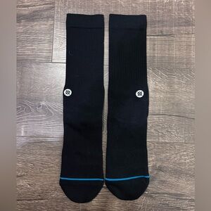 Stance Black Crew Socks with Blue Accent